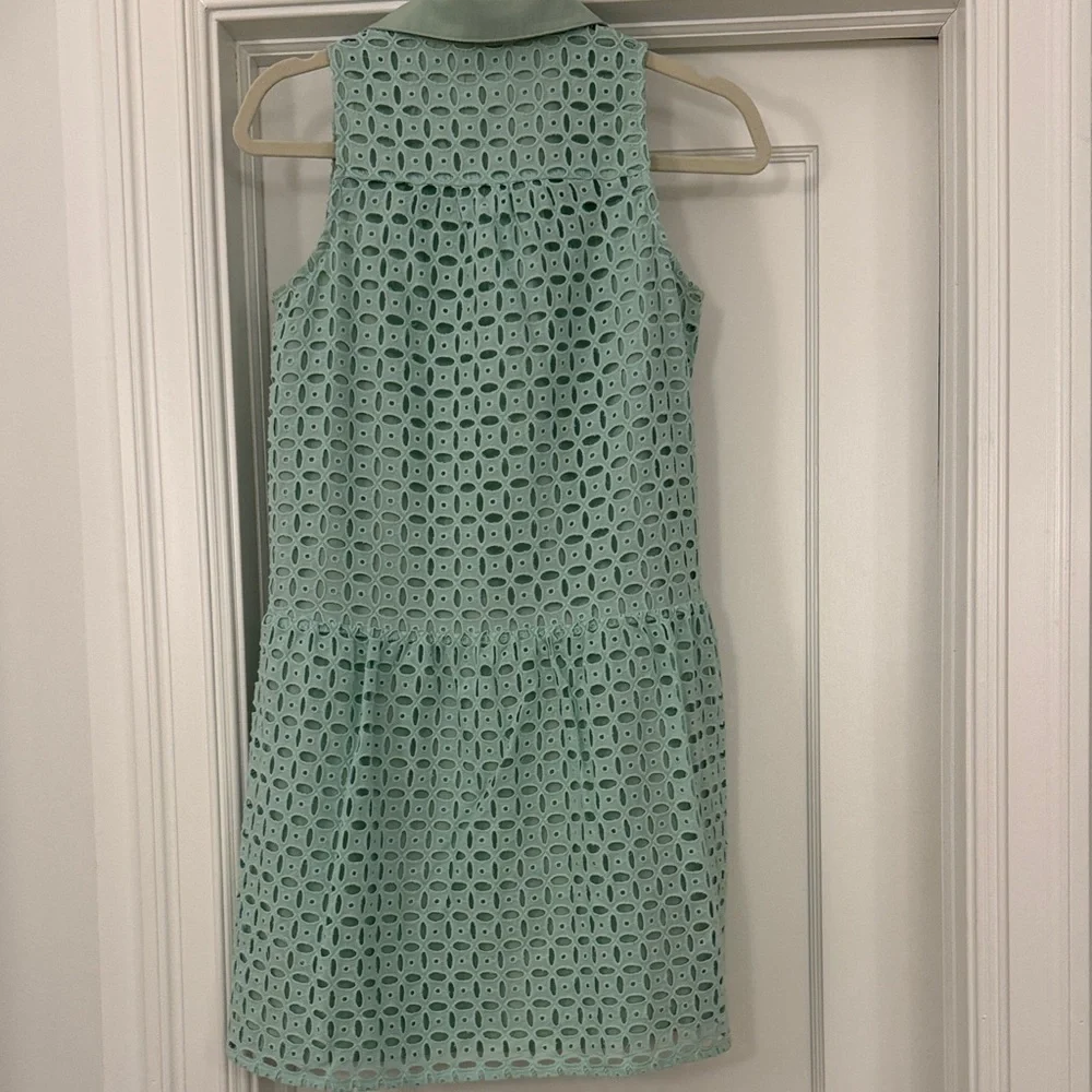 Mint Green Sleeveless Eyelet Dress - Picture 4 of 6